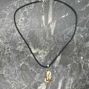 Leather Cord Necklace with a Free-form Pearl Pendant